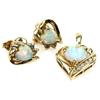 Image 1 : LADIES 10K YELLOW GOLD OPAL & DIAMOND JEWELRY SET