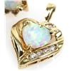 Image 3 : LADIES 10K YELLOW GOLD OPAL & DIAMOND JEWELRY SET
