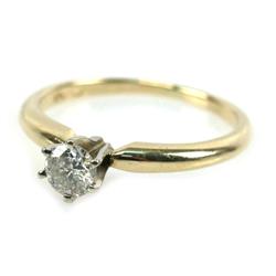 LADIES 14K YELLOW GOLD 1/4 CT DIAMOND SOLITAIRE