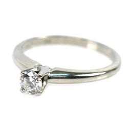 LADIES 14K WHITE GOLD 3/8 CT DIAMOND SOLITAIRE