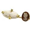 Image 3 : LADIES YELLOW GOLD CAMEO EARRINGS & HAT PIN LOT