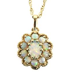 LADIES 14K YELLOW GOLD & MILKY OPAL NECKLACE