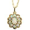 Image 1 : LADIES 14K YELLOW GOLD & MILKY OPAL NECKLACE