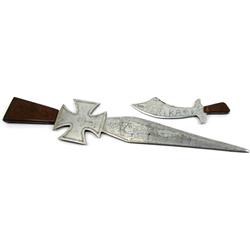 2 WWII GERMAN TRENCH ART STYLE KNIVES HAND MADE