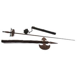 LOT OF THREE DECORATIVE FAUX WEAPONS