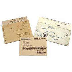 LOT OF 3 WWII GERMAN LETTERS AND TELEGRAM 1942-43