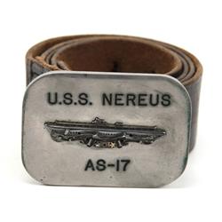 USS NEREUS AS-17 US NAVY SHIP BELT & BUCKLE
