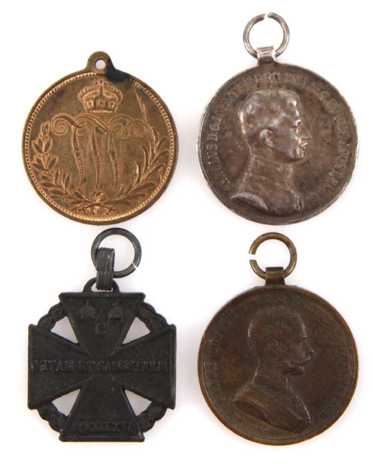 THREE AUSTRIAN AND ONE IMPERIAL GERMAN MEDALS WWI Three austrian and one imperial german medals wwi