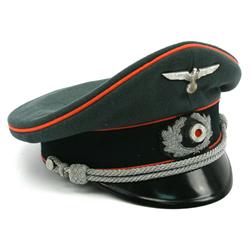 REPRODUCTION WEHRMACHT PANZER OFFICER VISOR CAP