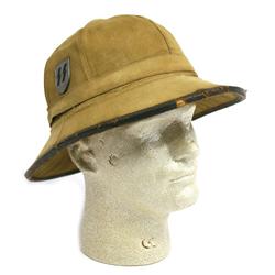 WWII GERMAN PITH HELMET WITH SPURIOUS DECALS