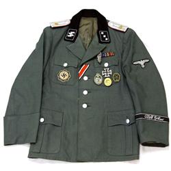 WWII GERMAN TUNIC WITH SS COLLAR TABS