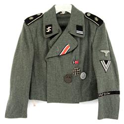 WWII SS ASSAULT GUNNER WRAP AROUND TUNIC SPURIOUS