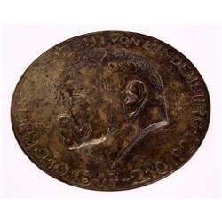 1927 VON HINDENBURG BRONZE PLAQUE