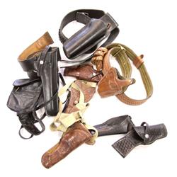 DEALER LOT OF LEATHER GUN BELTS AND HOLSTERS