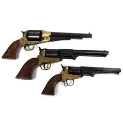 THREE REPRODUCTION PERCUSSION REVOLVERS