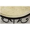 Image 2 : PAIR OF WRAUGHT IRON AND TRAVERTINE TILE TABLES