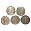 Image 2 : PEACE SILVER DOLLAR LOT OF 5 1922 1923 1924 1925