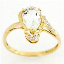 1.68ct Natural Wht Topaz Diamond 9k Gold Ring (JEW-9429X)