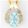 1.06ct Natural Bl Topaz Diamond 9k Gold Pendant (JEW-9317X)