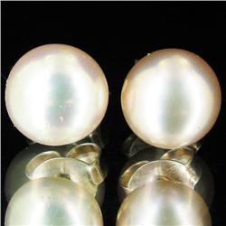 South Sea Purple Peach Pearl Stud Earrings (JEW-1826)