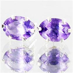 3.92ctw Amethyst Sterling Earrings (JEW-2639)