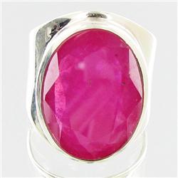 72.89ctw Mozambique Ruby Sterling Ring (JEW-2762)