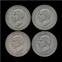 1960 Greece 20d Silver 4pcs XF/AU (COI-8624)