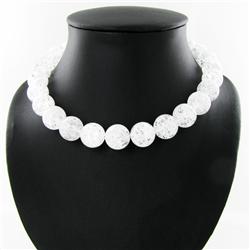 750ctw Crackle Quartz Sterling Necklace 16" (JEW-2946)