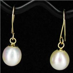 4.92ctw White Pearl 14k Gold Earrings (JEW-2937)