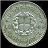 Image 2 : 1941 Britian 3p Silver XF/AU ERROR (COI-8821)
