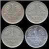 Image 2 : 1966D/G/F/J Germany 1 Mark Hi Grade Scarce 4 Pcs (COI-8169)