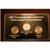 Image 1 : 2001 Commemorative Quarters - Uncirculated and Proof Mint