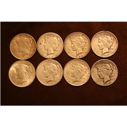 Lot of 8 Peace Dollars