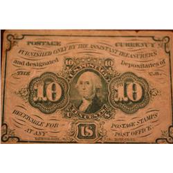 1862 10 Cent Postage Currency