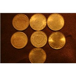 Lot of 7 Liberty Tokens