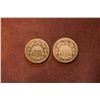 Image 1 : Lot of 2 Five Cent Pieces - Dates are not Legible