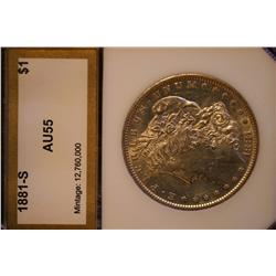 1881-S Morgan Silver Dollar - Slabbed PCI graded