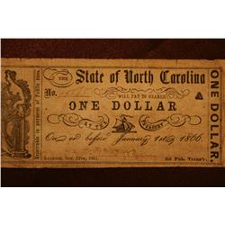 1861 $1 North Carolina Note