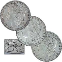 1880-O, 1881-O and 1882-O Morgan s Fine