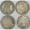 Image 1 : Lot of 4 Seated Liberty Dimes- ag-xf Grades-