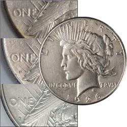 1926 P-D-S Peace  Dollar Trio Very Fine