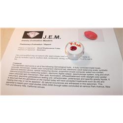 4.5 ct. Natural Riby Gem $ 1500 GG GIA