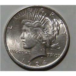 1924 Mint State Peace Silver Dollar-