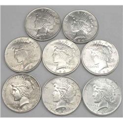 Lot of 8 Uncirculated Peace Dollars - 1924