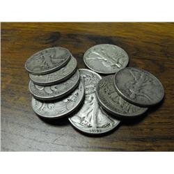 10 Walking Liberty Half Dollars