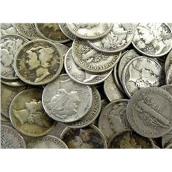 Lot  of 100 Mercury Dimes-