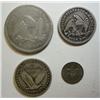 Image 2 : Nice type lot 1853 3 cent silver F-1856 quarter XF-1917T1 quarter F-1840 half $