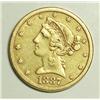 Image 1 : 1887S $5  GOLD    VF/XF