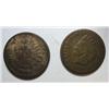 Image 1 : 1869 and 1872 Indian pennys Good. The 69 has some heavy marks reverse
