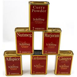 Six Spice Tins